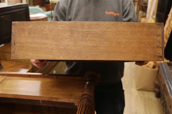 A Hepplewhite style mahogany writing table, W.113cm